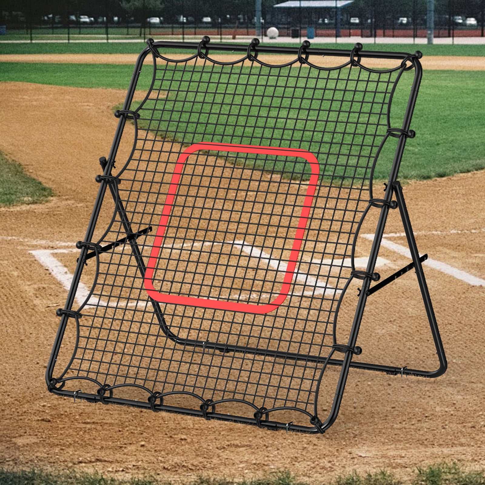 Baseball Rebounder Net – Adjustable Bounce Back Trainer for Soccer, Volleyball, Softball & Lacrosse, Portable Folding Rebounder for Passing & Shooting Practice