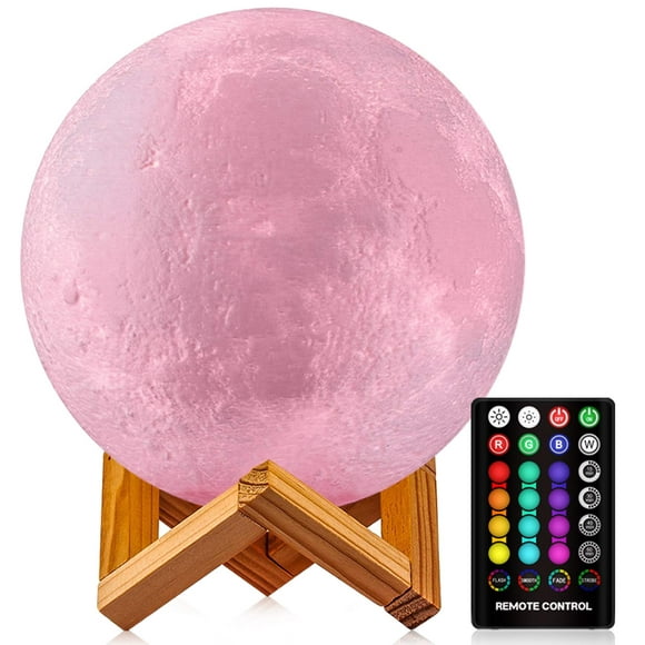 Moon Lamp Moon Night Light,16 Colors Moon Light with Stand & Remote &Touch Control and USB Rechargeable Decorative Lamp for Girls Kids Christmas Party Giftï¼ˆ6 Inch)