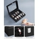 thumbnail image 5 of SONGMICS HOME Caja de Reloj, Caja para 10 Relojes, con Tapa de Cristal, con Almohadilla Extraíble de Reloj, Cierre de Metal, Forro de Terciopelo, Regalo, Cuero Sintético Negro, Forro Negro, 5 of 6
