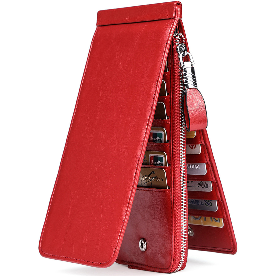 Huztencor Women's RFID Blocking Leather Card Wallet photo 4