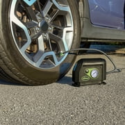 Slime Tire Inflator Air Compressor with 12V LED Light, Analog Gauge, 100 Psi Max, Long Hose