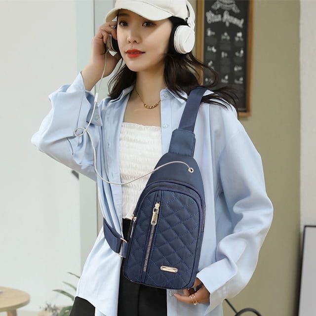YIMWNYI Fashionable Embroidery Diamond Shoulder Bag, Watertight Backpack, Large Capacity, Multi-Functional Travel Bag, Casual Messenger Pack, Versatile Outdoor Shoulder Bag