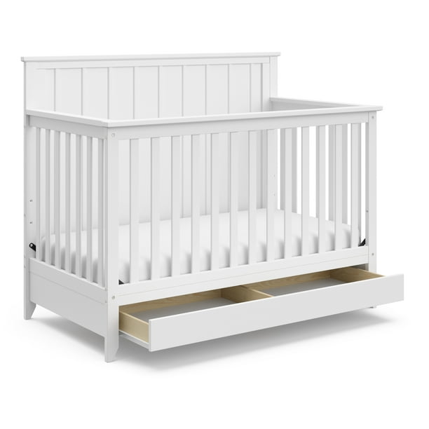 Storkcraft Forrest 5in1 Convertible Baby Crib with Drawer, White
