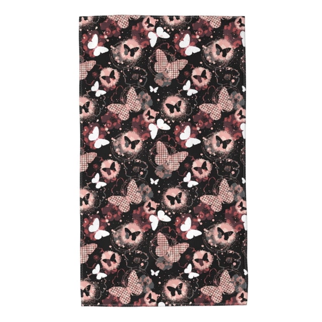 Balery Butterfly Toalla de Microfibra Premium con Estampado – 27.5x16 pulgadas, Alta Absorción, Suave y Aterciopelada, Secado Rápido