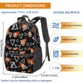 thumbnail image 3 of Football and Flame Black Pattern 17" Waterproof Oxford School Backpacks for Teens, S-Shape Padded Straps, for School, Travel, Hiking, Camping, 3 of 5