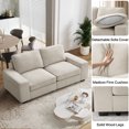 thumbnail image 6 of LEISLAND 73" Couches for Living Room, Modular Sofa Loveseat with Storage&USB Port, Chenille Couches and Sofas with Low-Back Cushion and Detachable Cover(Beige), 6 of 8