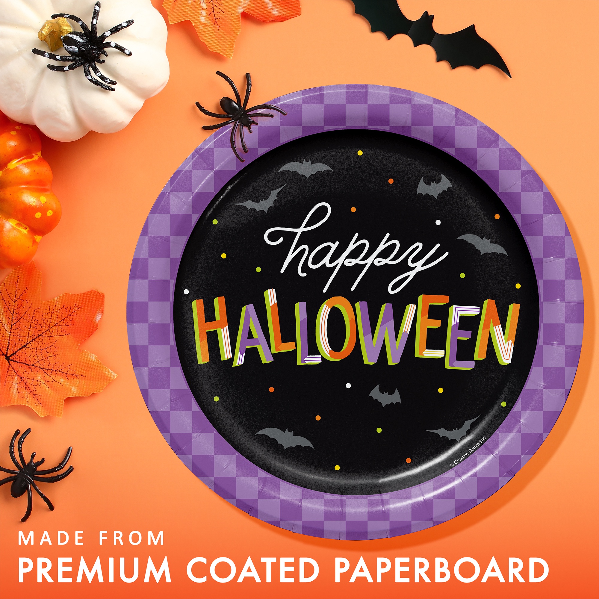 Creative Converting Retro Happy Halloween Paper Plates, 24 ct