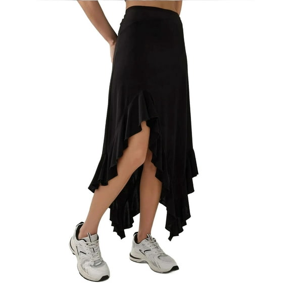 Maxi Ruffle Drape Skirt