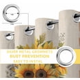 thumbnail image 6 of Sunflower Blackout Curtains for Bedroom/Living Room, Thermal Insulated Kitchen Curtains, Spring Floral Summer Botanical Brown Plaid Grommet Darkening Window Treatment Drapes 27.5"x39"x2, 6 of 8