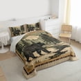 thumbnail image 3 of Homewish Woodland Wildlife Bear Bedding Comforter Set 2pcs for Boys Girls,Vintage Retro Aesthetic Twin Comforter Sets Microfiber,Jungle Animal Breathable Bedding Set,Lightweight Room Decor, 3 of 8