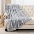 thumbnail image 4 of Home Soft Things Solid Light Faux Fur Throw - Vapor Gray - 50" x 60", 4 of 10