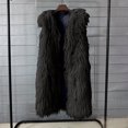 thumbnail image 4 of JGGSPWM Women's Long Faux Furry Vests Shaggy Sleeveless Jacket Coat Outerwear Black M, 4 of 5
