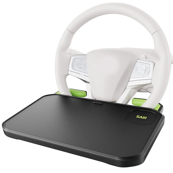 SAIJI Bureau de Volant de Voiture avec Fente Rétractable, Plateau Alimentaire pour Voiture avec Fente de Volant en Silicone Anti-Rayures, Plateau de Table de Voiture pour Repas