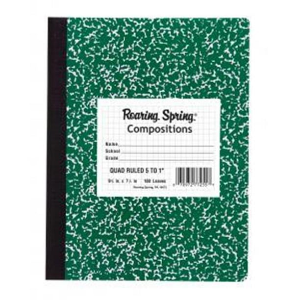 Roaring Spring Paper Products 77255 Couverture Rigide Marbre Comp - Livre- 24 Unités - 100 Feuilles par Livre