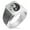 Silver, variant on Stainless Steel Bonsai Tree Yin Yang Needle Stripe Pattern Biker Style Polished Ring