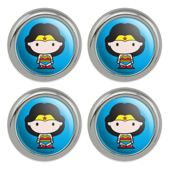 Wonder Woman Cute Chibi Character Metal Craft Sewing Novelty Buttons - Set of 4