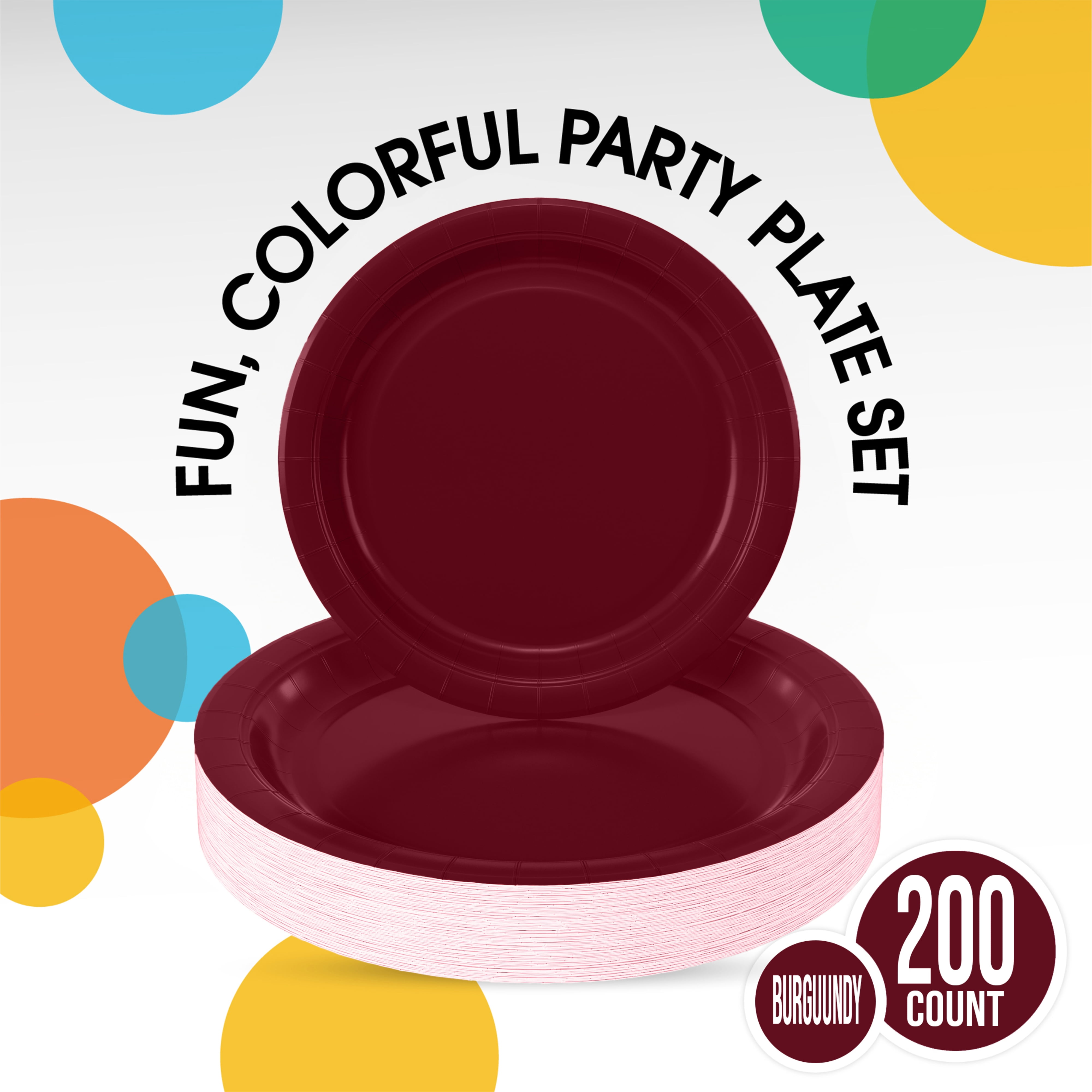 Exquisite Sustainable Holiday Disposable Paper Plates, 7 & 9 in, 200 Count