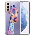thumbnail image 1 of WIRESTER Transparent Soft Gel TPU Clear Case Slim Protective Cover for Samsung Galaxy S22 6.1" 2022, Colorful Giraffe, 1 of 1