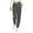 Gray, variant on Women's Print Color Stretch Waist Strap Drawstring Pocket Pants, Jogger Style, Checkered Pattern, Long Pants for Home Wear, Multiple Colors.