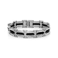 thumbnail image 1 of Oxford Ivy  Mens Stainless Steel and Black Rubber Link Bracelet 8 1/2 inches, 1 of 5