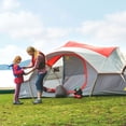 thumbnail image 2 of Outbound 8 Person 3 Season Easy Up Dome Tent with Room Divider and Rainfly, Red, 2 of 8