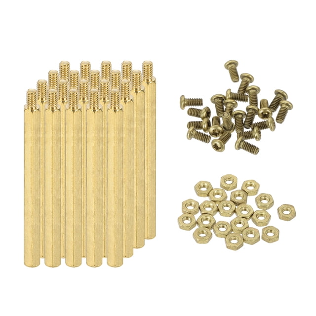 Uxcell Écrous de Vis en Laiton pour Entretoise Hexagonale, Kit d'Assortiment de Vis Hexagonale M2*30+3