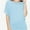Aqua, variant on Women's Dolman Top Boat Neck Short Sleeve Solid Tees Casual T Shirt with Side Shirring Detail