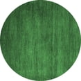 thumbnail image 1 of Ahgly Company Indoor Round Abstract Emerald Green Modern Area Rugs, 7' Round, 1 of 4