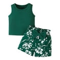 thumbnail image 1 of Hiiyo Infant Girls Summer Clothes Set Ribbed Tank Top and Bow Shorts Outfits for Kids, 1 of 5