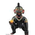 thumbnail image 4 of Art Of Creation Krishna Idol Laddu Bal Gopal Murti Statue -Black - Asta Dhatu (Eight Metal Mix Made) Little Krishna Idol - from Vrindavan (5.5 cm), 4 of 4