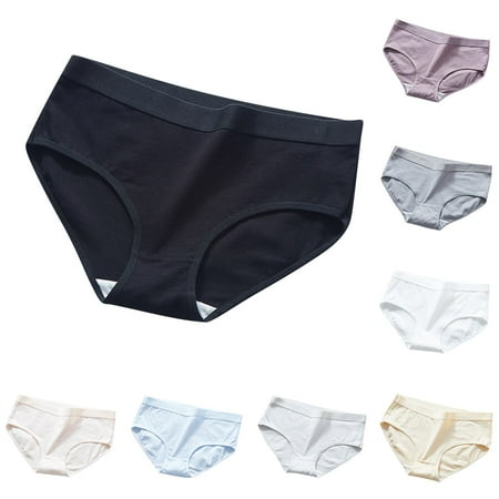 Kmdttou Cotton Underwear for Women s Mid Cotton Crotch Underwear With No All Cotton Stretch Breathable Comfortable Combed Cotton Pants (Regular & Plus Size)