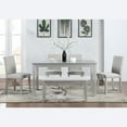 thumbnail image 2 of MAYEERTY 6 Piece Wooden Dining Table Set, Wooden Dining Table with 4 Upholstered Chairs and Bench for 6 People, Rectangular Dining Table Set with Crystal Decoration,Silver grey, 2 of 6