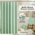 thumbnail image 4 of Bathroom Accessories Set - 20PCS Green Glass Bathroom Set with Shower Curtain and Rugs, Soap Dispenser, Soap Dish, Cup, Qtip Jar, Toothbrush Holder, Stylish & Functional Bath Decor for Home,, 4 of 6