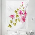 thumbnail image 1 of Tropic Tapestry, Tropic Wild Hibiscus Flower Branch with Fresh Leaves Exotic Flora Concept, Fabric Wall Hanging Decor for Bedroom Living Room Dorm, 5 Sizes, Pink Green White, by Ambesonne, 1 of 1