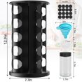 thumbnail image 4 of Rotating Spice Jars with Rack Revolving Spice Rack with 20 Spice Jars Kitchen Spice Tower Organizer Stainless Steel with Stickers and Folding Funnel for Countertop or Cabinet, Silver, 4 of 4