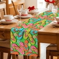 thumbnail image 5 of Watercolor Flip Flop Table Runner 90 Inches, Ocean Beach Slippers Summer Bed Runner Dresser Scarves Tabletop for Indoor Outdoor Parties/Ceremony/Banquet, 13" x 90", 5 of 9