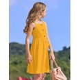 thumbnail image 6 of Arshiner Girls Sundress Button Design Summer Casual Dresses Sleeveless Dresses, 6 of 8