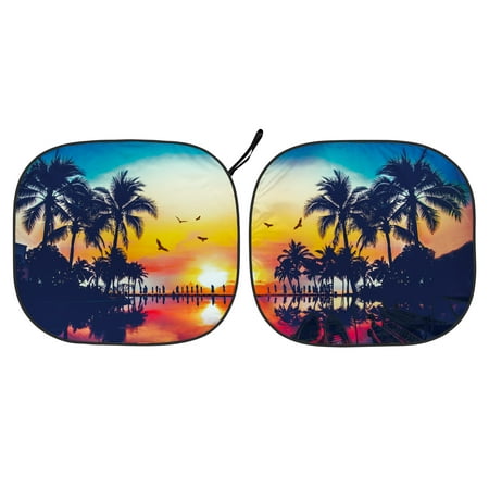 Auto Drive Universal Automotive Sunset Twist Sunshade 2 pack 28.5 x 31.5