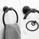 thumbnail image 4 of Matte Black Anillo para toalla de baño, accesorios de hardware para baño: soporte para toalla de mano de acero inoxidable grueso para baño, colgador de toalla redondo moderno mo, 4 of 5