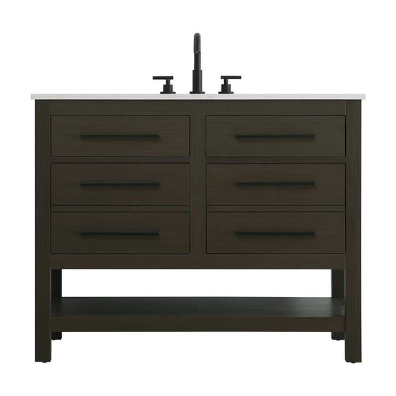 Elegant Kitchen and Bath 42 inch Single Bathroom Vanity in Mocha Brown