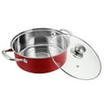 thumbnail image 4 of WEUVEB Red Stainless Steel Stock Pot with Glass Lid, Large Capacity Cooking Pot, , Kitchen Cookware, 4 of 8