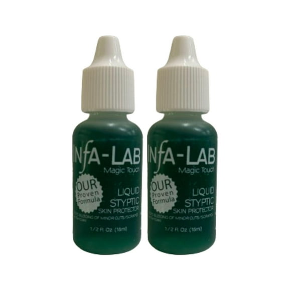 Infalab Magic Touch Liquid Styptic Skin Protector - 1/2 oz for Swift Wound Relief (2 pieces)