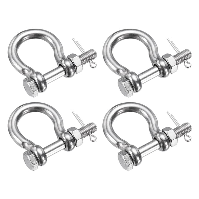Uxcell 4 Pcs 1/4 Pouces Anneaux en Forme d'Arc en Acier Inoxydable 304 de Qualité Marine