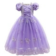 thumbnail image 2 of IBTOM CASTLE Little Girls Princess Halloween Cosplay Outfits for Kids Party Fancy Dress up Long Evening Gown 6-7 Years Purple, 2 of 8