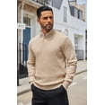 thumbnail image 5 of COOFANDY Mens Knit Pullover Sweater Mock Neck Button Sweater Fashion Casual Henley Sweater, 5 of 10