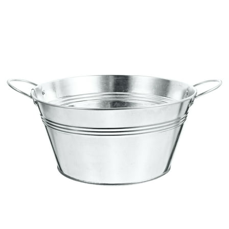 EXHUMKY Flower Display Bucket Storage Holder Silver 1Pcs
