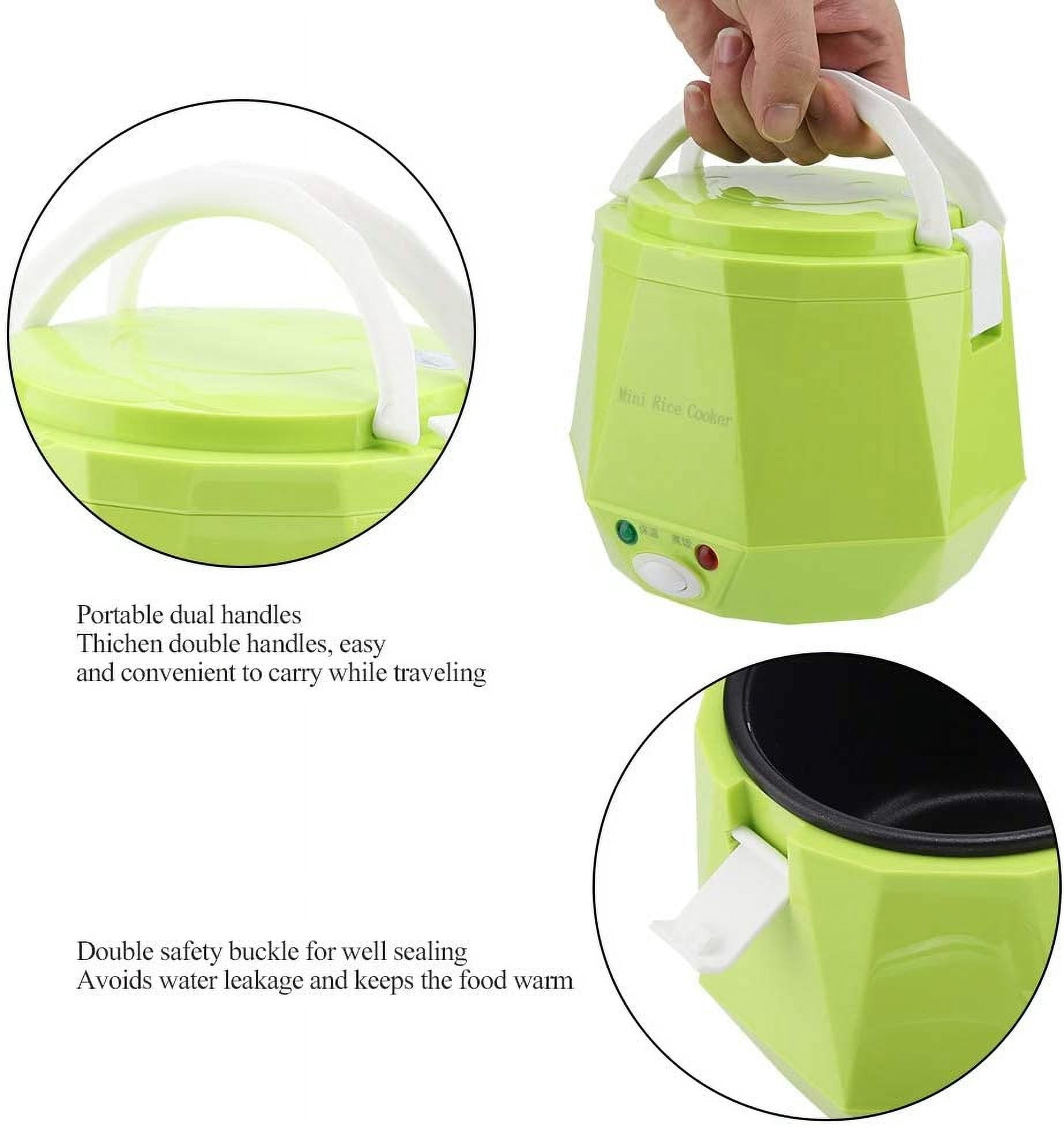Travel Rice Cooker 1.3L Portable 12V Electric  Pot Non-Stick Steamer for Car Camping Outdoor Cooking
