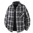 thumbnail image 6 of Lenpel Men's Oversized Shirts Plaid Long Sleeve Collared Button down Shirts Casual Loose Work Tops with Pocket Fall Clothes(Black bb2,X-Large), 6 of 6