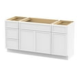 thumbnail image 5 of Vanity Art 63" Freestanding Bathroom Vanity Cabinet without Top in White, 5 of 6