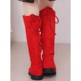thumbnail image 5 of Ritualay Girls Plush Lined Knee-High Boots Fashion Pull On Winter Boot Non-Slip Outdoor Shoes Red 5.5Y, 5 of 8